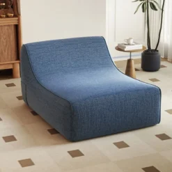 Aufblasbarer Lounge-Sessel ergonomisches aufblasbares Lazy Sofa mit abnehmbarem Bezug Blau