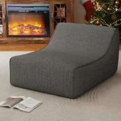 Aufblasbarer Lounge-Sessel ergonomisches aufblasbares Lazy Sofa mit abnehmbarem Bezug Grau