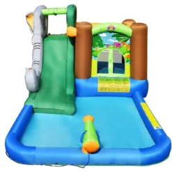 Aufblasbarer Wasserpark Hüpfburg mit 580-610W Luftgebläse 525 x 300 x 200 cm Bunt