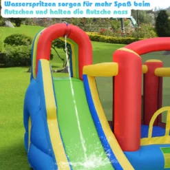 Aufblasbarer Wasserrutschen-Park mit 450W Gebläse Hüpfburg für Kinder 575 x 280 x 236 cm Bunt