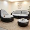 Aufblasbares Einzelsofa + Doppelsofa Set Aufblasbarer Sessel Aufblasbare Couch Grau