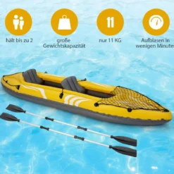 Aufblasbares Kajak für 2 Personen Tandemkajak mit abnehmbaren Sitzen 357 × 80 × 38 cm