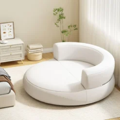 Aufblasbares Sofa aufblasbarer Lounger Luftsofa mit abnehmbarem Bezug großzügige Liegefläche Weiß