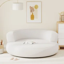 Aufblasbares Sofa aufblasbarer Lounger Luftsofa mit abnehmbarem Bezug großzügige Liegefläche Weiß