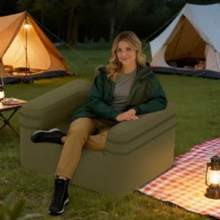 Aufblasbares Sofa mit Integrierter Pumpe & Aufbewahrungstasche Camping Luftsofa für 1 Person