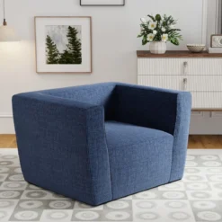 Aufblasbares Sofa tragbares aufblasbares Sofa mit abnehmbarem Bezug breite Armlehnen Blau