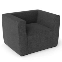 Aufblasbares Sofa tragbares aufblasbares Sofa mit abnehmbarem Bezug breite Armlehnen Grau