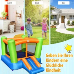 Aufblasbares Sprunghaus mit Sprungbereich und Rutsche 250 x 197 x 143 cm Bunt