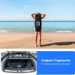 Aufblasbares Stand Up Paddle Board Extra breites rutschfestes Board 305 x 75 x 15 cm Blau + Weiß