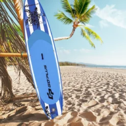 Aufblasbares Stand-up-Paddle-Board mit SUP-Zubehör Rucksack verstellbares Paddel 325 x 76 x 15 cm Marineblau