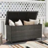 Auflagenbox mit Rollen & 320 L Kapazität Wasserdichte Polyrattan Kissenbox Braun