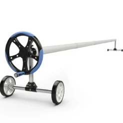 Aufrollsystem Poolwickelrolle für Abdeckungen und Solarplanen Rollensystem mit Gurten Aluminium 5,5M