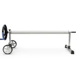 Aufrollsystem Poolwickelrolle für Abdeckungen und Solarplanen Rollensystem mit Gurten Aluminium 5,5M
