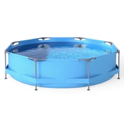 Aufstellpool 3 M x 76 CM Rund Außenrahmen mit Filterpumpe 4383 L Wasserkapazität Gartenpool für Erwachsene