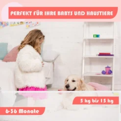Ausziehbare Baby-Sicherheitstür Kinder-/Haustiergitter mit abschließbarer Griff 146 x 86 cm Weiß