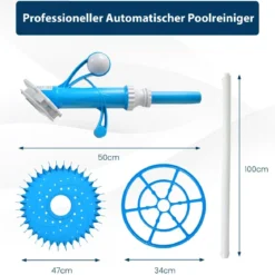 Automatischer Poolreiniger Kabellose Reinigungsmaschine für Pools 64 x 47 x 35 cm Blau