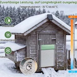 Automatisch Hühnerklappe Solar Hühnertür 4 Modi mit Timer Lichtsensor & Fernbedienung