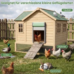Automatisch Hühnerklappe Solar Hühnertür 4 Modi mit Timer Lichtsensor & Fernbedienung