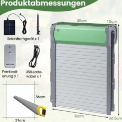 Automatisch Hühnerklappe Solar Hühnertür 4 Modi mit Timer Lichtsensor & Fernbedienung