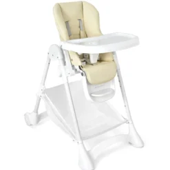 Baby Hochstuhl 5 stufige Rückenlehnenverstellung & 6 stufige Höhenverstellung Beige