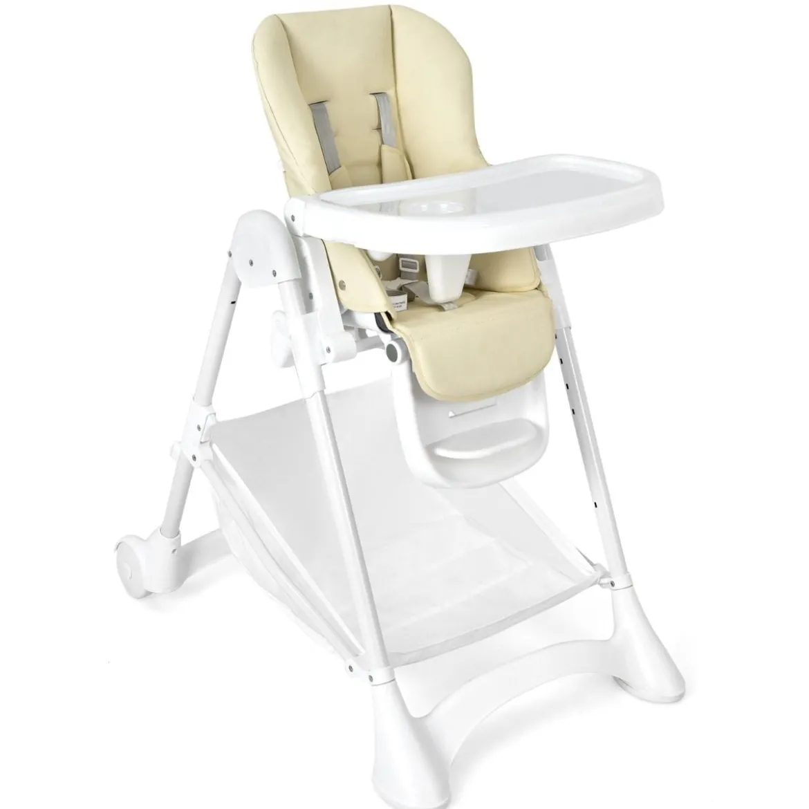 Baby Hochstuhl 5 stufige Rückenlehnenverstellung & 6 stufige Höhenverstellung Beige
