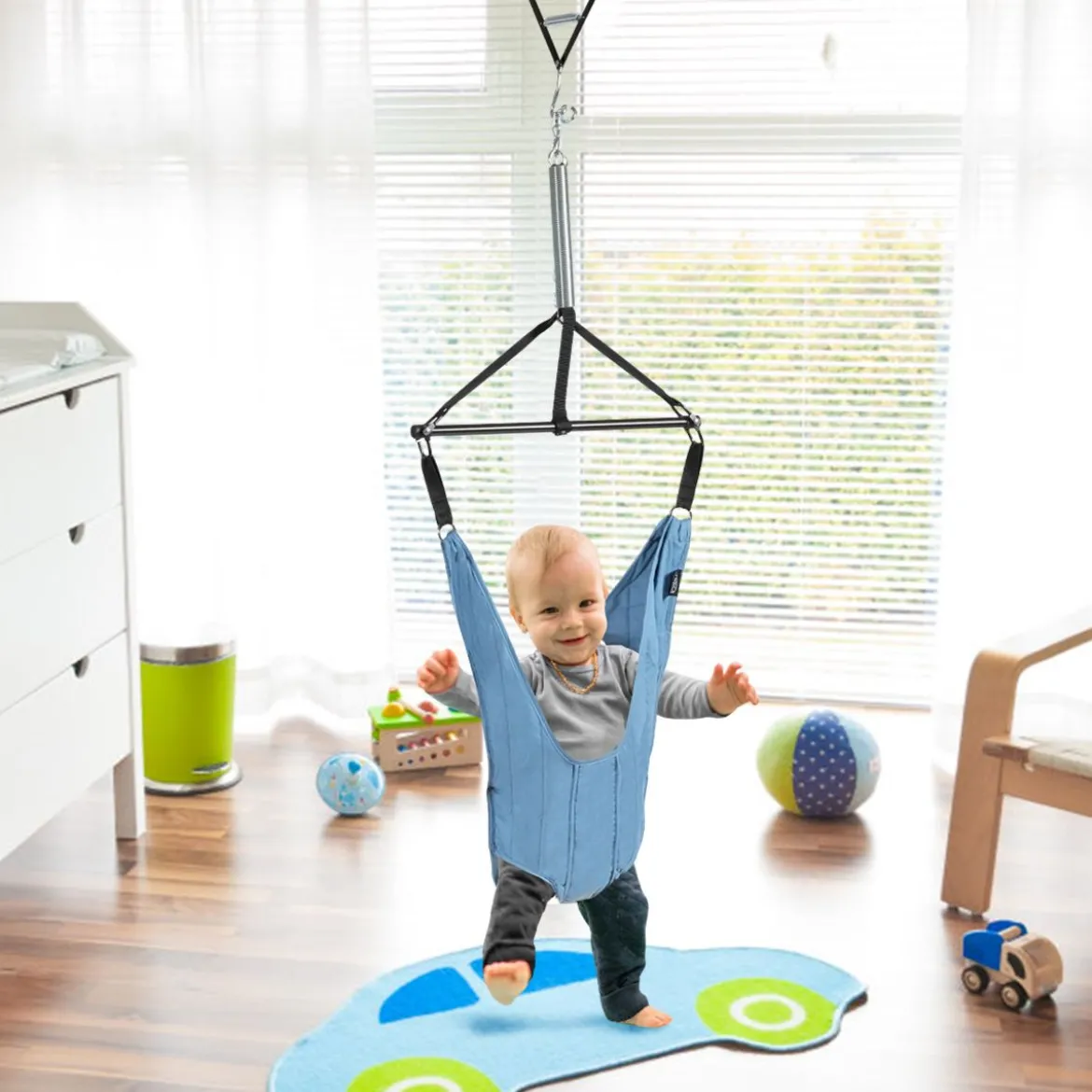 Baby Jumper Türhopser Babyschaukel Verstellbarer Baby-Hängeschaukelsitz Blau