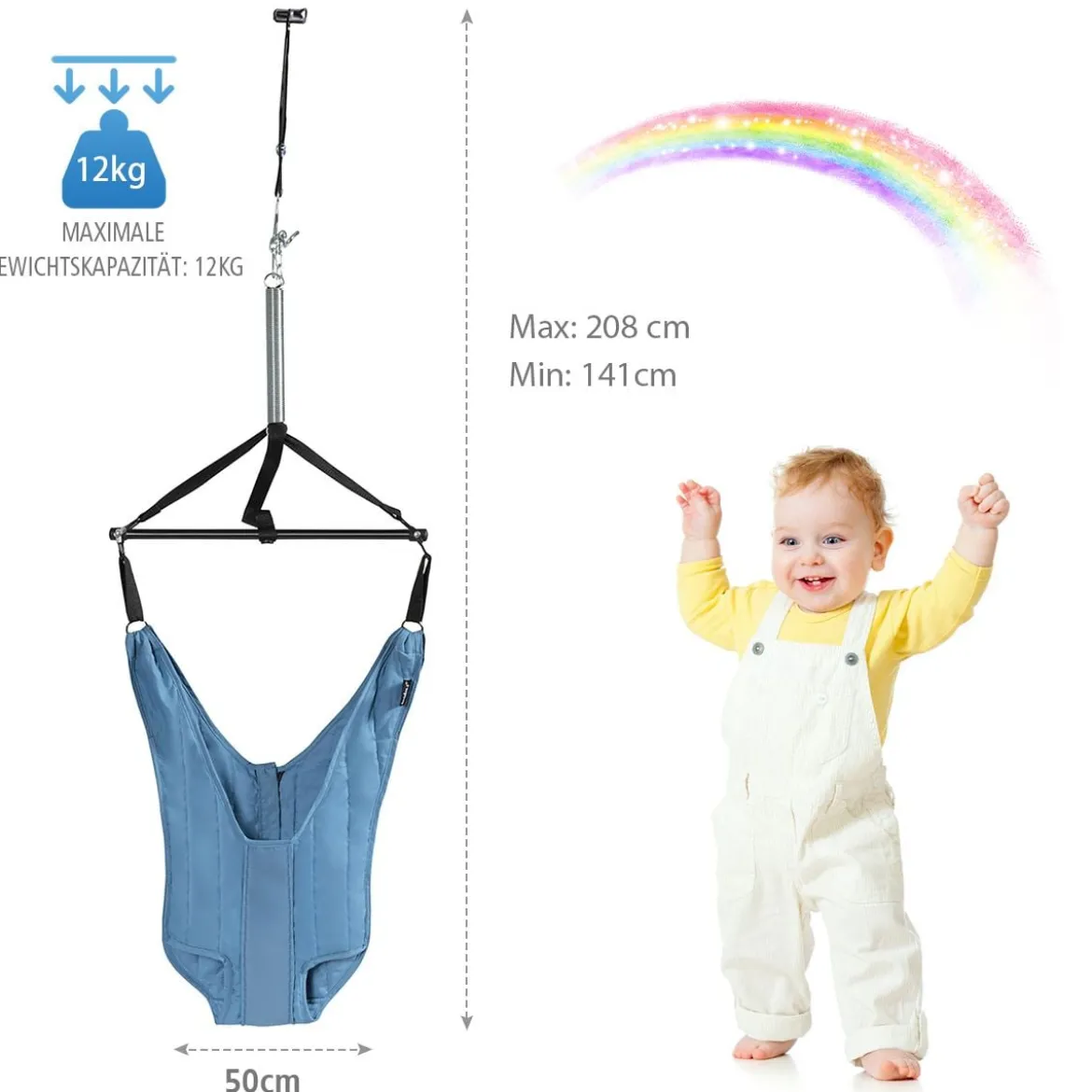 Baby Jumper Türhopser Babyschaukel Verstellbarer Baby-Hängeschaukelsitz Blau