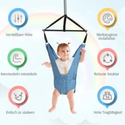 Baby Jumper Türhopser Babyschaukel Verstellbarer Baby-Hängeschaukelsitz Blau