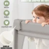 Baby Laufstall mit 50 Bällen & 2 Türen & Atmungsaktivem Netz & Reißverschluss Grau