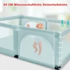 Baby Laufstall mit 50 Spielbällen Laufgitter mit Netz und Reißverschluss 120 x 190 cm Blau
