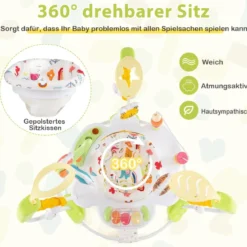 Baby Sky Jumperoo mit Verstellbaren Höhen & Spielzeuge & Spieluhr Lauflernhilfe