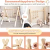 Baby Spielbogen Holz Spieltrapez Klappbar Baby Gym 60 x 44 x 60 cm Weiß