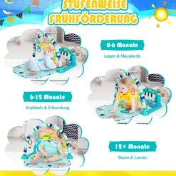 Baby-Spielmatte mit Musik & Lichtern für Neugeborene und Kleinkinder 78 x 60 x 42 cm Blau
