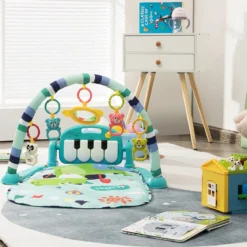 Baby-Spielmatte mit Musik & Lichtern für Neugeborene und Kleinkinder 78 x 60 x 42 cm Blau