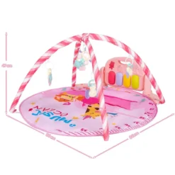 Baby-Spielmatte Musikalisches Klavier mit Lichtern Spielmatte 86 x 86 x 47 cm Rosa