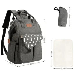 Baby Wickelrucksack Wickeltasche multifunktional Babytasche Grau