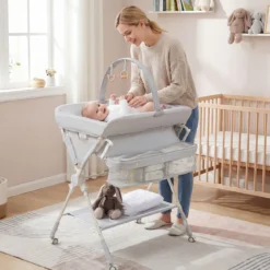 Baby Wickeltisch Klappbare Wickelstation mit Aufbewahrungstasche Ablage Spielzeug