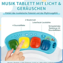 Baby-Wippe & -Springer mit 6 Interaktiven Spielzeugen & Lichtern & Musik Blau