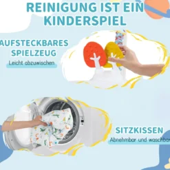 Baby-Wippe & -Springer mit 6 Interaktiven Spielzeugen & Lichtern & Musik Blau