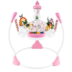 Baby-Wippe & -Springer mit 6 Interaktiven Spielzeugen & Lichtern & Musik Rosa