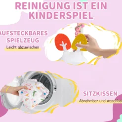 Baby-Wippe & -Springer mit 6 Interaktiven Spielzeugen & Lichtern & Musik Rosa