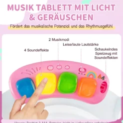 Baby-Wippe & -Springer mit 6 Interaktiven Spielzeugen & Lichtern & Musik Rosa