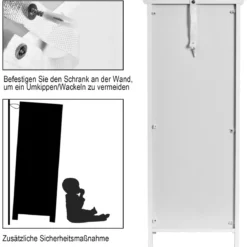Badezimmer-Bodenschrank Freistehender Schrank mit Schublade Badschrank 35,6 x 30,5 x 88 cm Weiß