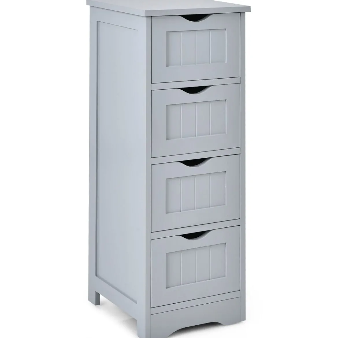 Badezimmerschrank aus Holz mit 4 Schubladen Badkommode 30 x 30 x 82 cm Grau
