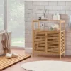 Badezimmer-Schrank Freistehendes Bambusregal mit Offener Ablage 64 x 27,5 x 80 cm Natur