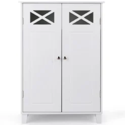 Badezimmerschrank freistehend Badschrank Sideboard Schrank inkl. höhenverstellbarer Ablage 60 x 30 x 87cmweiß