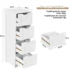 Badezimmerschrank mit 4 Schubladen Aufbewahrungsschrank Badkommode 30 x 30 x 83 cm Weiß