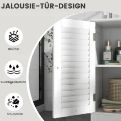 Badezimmerschrank mit 2 Türen & Verstellbaren Regal Waschbeckenunterschrank in Landhausstil