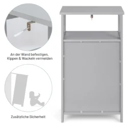 Badezimmerschrank Multifunktionales Freistehendes Regal 45 x 30 x 84 cm Weiß