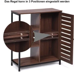 Badezimmerschrank Praktischer Aufbewahrungsschrank Freistehender Schrank 70 x 30 x 81 cm Braun